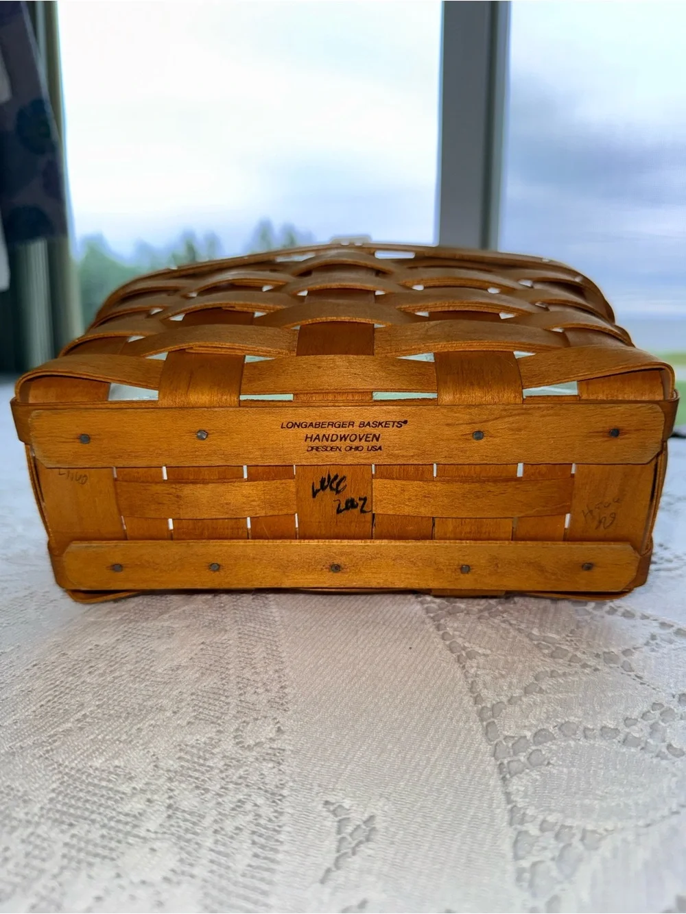 Vintage 2002 Longaberger Handwoven Small Basket with Plastic Liner – USA Made